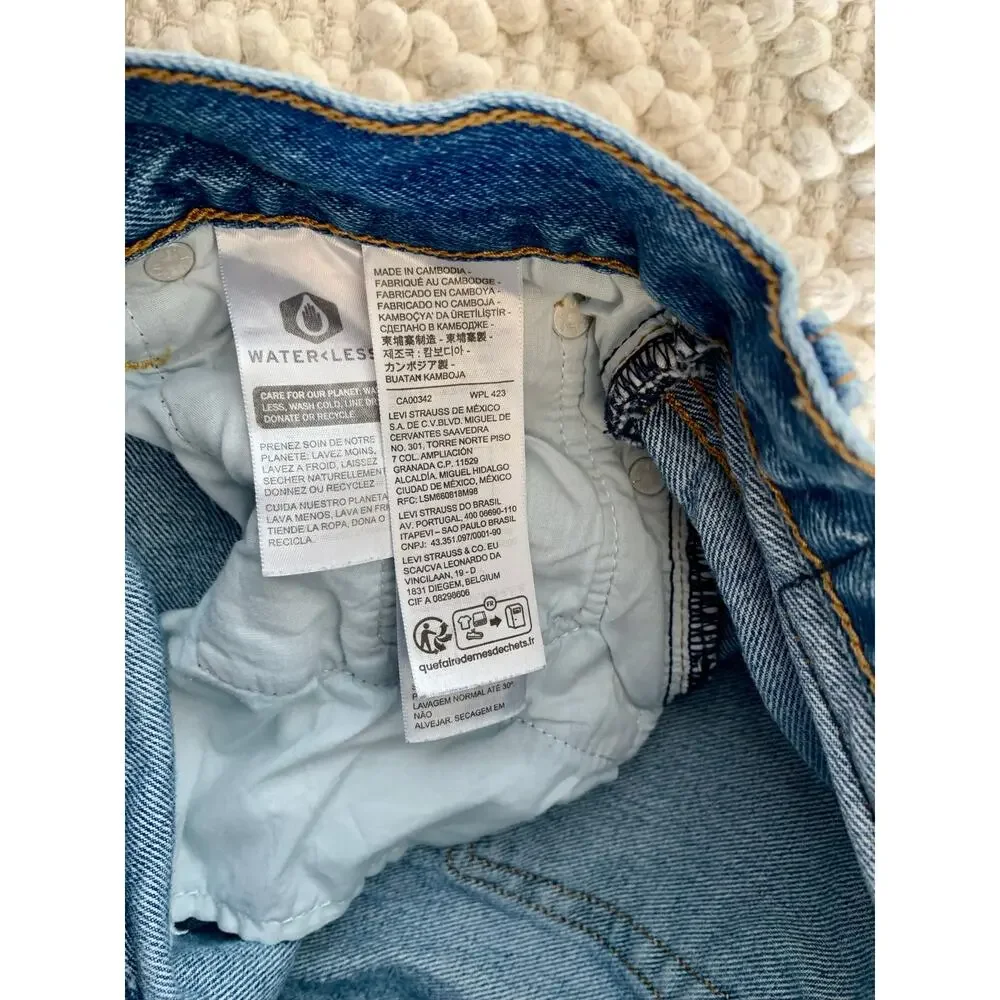 Levi's Ribcage Straight Ankle Jeans Distressed Medium Wash Size 26